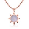 Rose Quartz Natural Round Stone Silver Necklace SPE-5143